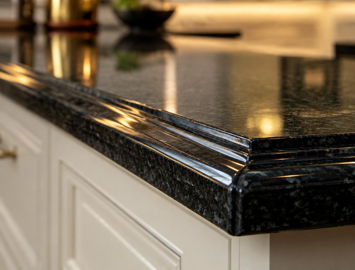 Stone countertop and pantry reference